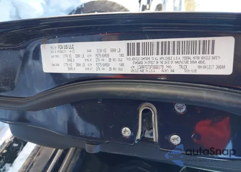 2015 Ram 1500 Big Horn z USA, uszkodzony, nr VIN 1C6RR7GT3FS666179